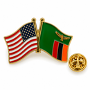 USA Zambia Friendship Enamel Lapel Pin