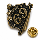Irish Vintage Winged Lady Antique Gold Lapel Pin