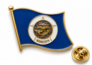 Minnesota State Flag Gold-Plated Enamel Lapel Pin