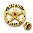 United States Marshal Gold Star Badge Lapel Pin