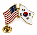 USA & South Korea Friendship Lapel Pin – American Korean | Cloisonné Hard Enamel