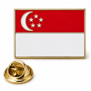 Singapore Rectangle Flag Lapel Pin – Cloisonné Hard Enamel