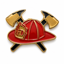 Fire Department Helmet & Axe Lapel Pins Firefighter