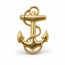 American Maritime Anchor & Rope Lapel Pin | Gold-Plated | Nautical Collector Pin
