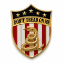 1st Navy Jack Rattlesnake Gadsden American Don't Tread On Me USA Flag Shield Lapel Pin