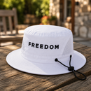 Charlie Kirk Freedom Bucket Safari Golf Sun Hat Premium Embroidered White