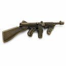 Thompson Submachine Gun Lapel Pin — Tommy Gun | Antique Bronze Metal Pin