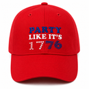 Party Like It's 1776 Red Embroidered Hat | USA 250th Anniversary Patriotic Hat