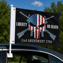 Punisher Liberty or Death 2nd Amendment 1789 Car Flag | 12"x18" ROUGH TEX® Double Sided