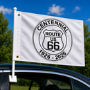 Route 66 Centennial Car Flag 1926–2026 | 12"x18" ROUGH TEX® Double Sided