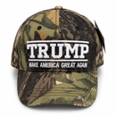 Trump Make America Great Again Woodland Camo Premium Embroidered Hat
