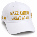 Make America Great Again 45 47 USA White & Gold Premium Embroidered Hat