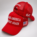 Make America Great Again Trump Red American Flag USA 45 47 4 Sided Embroidered Trucker Hat