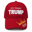 45th President Trump Keep America Great Gold Signature Red Burgundy Hat
