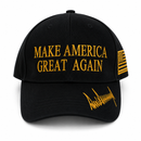 Make America Great Again Trump Signature Black & Gold Embroidered Hat