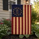 Betsy Ross 1776 Tea Stained 12x18 Embroidered Flag Rough Tex 420D With Sleeve