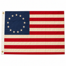 Betsy Ross Tea Stained Vintage Embroidered Flag 3x5 Ft Cotton