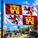 Spain Lions & Castles Flag Over Colonial America | 5x8 Ft | Historical Reproduction | Made to Order
