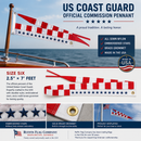 US Coast Guard Commissioning Pennant | Size Six | 2.5 In x 7 Ft | Nylon | Made to Order