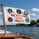 We Support Our Troops Boat Flag | Double Sided All Military Branches Flag with Brass Grommets