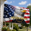 God Bless America Bald Eagle Flag | 3x5 Ft | Stars & Stripes with Gold Stars