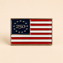 America 250th Anniversary Enamel Lapel Pin | Gold Flag with 13 Stars & 250 | 1776–2026 Commemorative