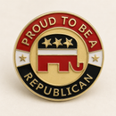 Proud To Be A Republican Round Lapel Pin GOP