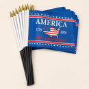 American Map USA 250th Anniversary Stick Flag | 8x12 In | 1776–2026 | Black Wooden Staff