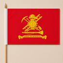 Firefighter Official Stick Flag | 12x18 In | Rough Tex 100D | 30 In Wood Staff