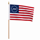Betsy Ross 250 Anniversary Heritage Stick Flags | 12" x 18" | USA 13 Stars | 1776 2026