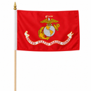 United States Marine Corps Stick Flag | 4"x6" | Natural Wood Staff & Gold Spear Tip
