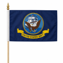 United States Navy Stick Flag | 4"x6" | Natural Wood Staff & Gold Spear Tip