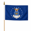 United States Air Force Stick Flag | 4"x6" | Natural Wood Staff & Gold Spear Tip
