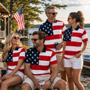 USA American Flag Polo Shirt | Vertical Design | 250th Anniversary Edition | Quick Dry Polyester | Unisex