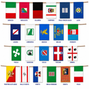 Italian Regions of Italy String Bunting Flags | 12x18 In | Italia Heritage Collection | 18–24 Ft Length