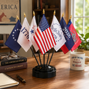 Seven Hole Black Desk Flag Base for 4x6 Inch Stick Flags 12 Pack