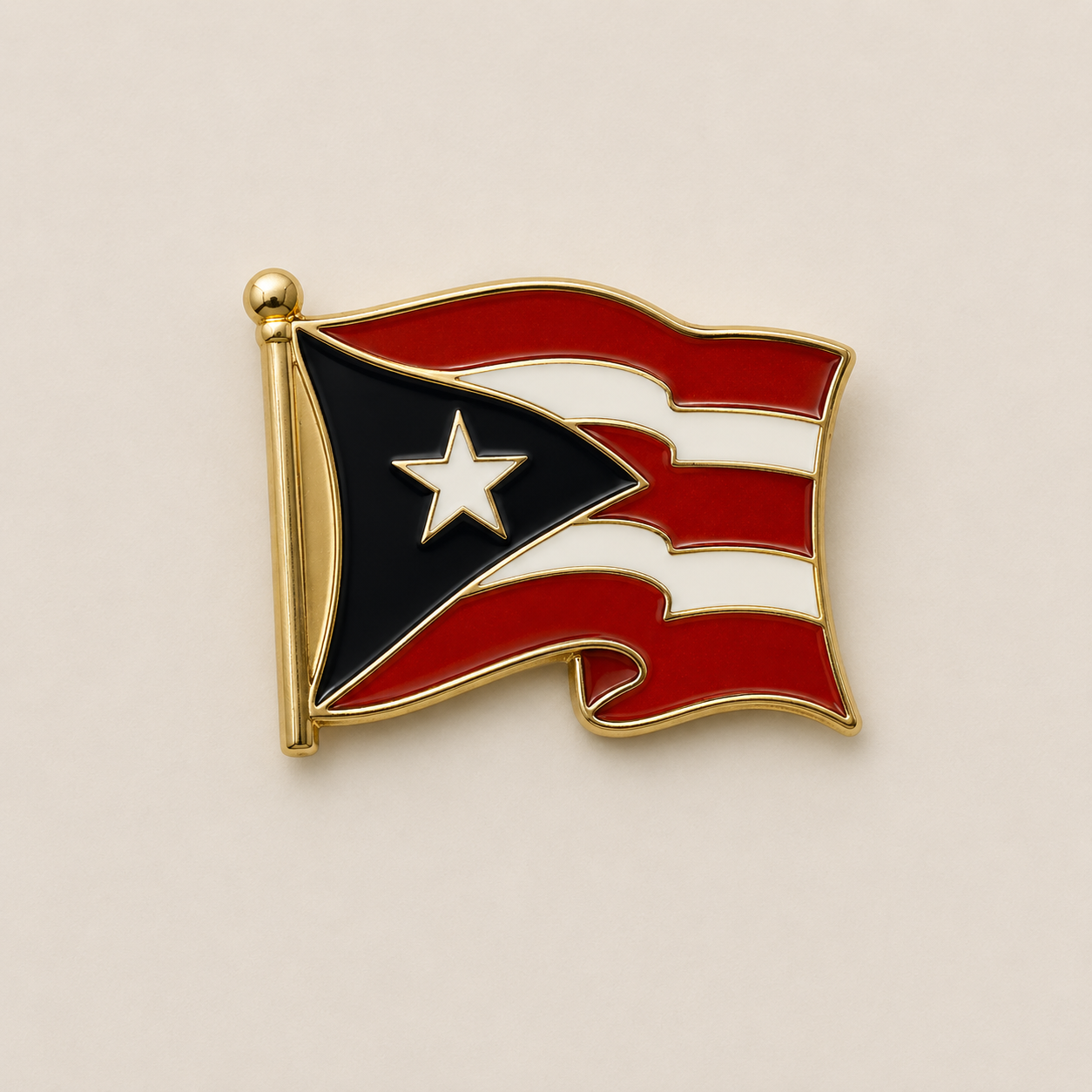 Puerto Rico Flag Lapel Pin Gold Tone Enamel | Boricua Pride Hat Pin