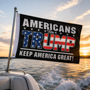 Americans for Trump Keep America Great Boat Flag | 12x18 In | Double Sided | Brass Grommets