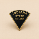 Indiana State Police Lapel Pin Gold Tone Black Enamel | ISP Law Enforcement Badge Pin