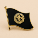 Fleur-de-Lis Black Flag Lapel Pin Gold Tone | New Orleans Louisiana French Heritage Pin
