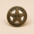 U.S. Customs Agent Badge Lapel Pin Antique Bronze | Federal Law Enforcement Badge Pin