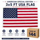 American Special Edition 75D 100% Nylon Printed USA 3x5 Flags (Case of 144)