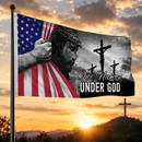 One Nation Under God USA American Christian Flag 4x6 Feet Brass Grommets