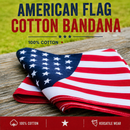 American Flag USA Cotton Bandanas 22"×22" — Bulk Packs of 12, 24 & 144