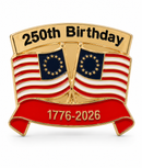 American 250th Birthday Betsy Ross Flags 13 Stars Stripes Freedom 1776 2026 Lapel Pins