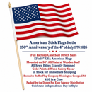 American Stick Flags 12x18 in | Case of 420 | 30" Wood Staff, Gold Spear, Sewn Edges, 100D Premium Material