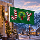 Christmas Joy Flag 3x5 ft | Candy Cane & Wreath Holiday Flag | 100D Brass Grommets