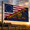 Pennsylvania 250 Betsy Ross 1776 Tribute Flag 3'x5'
