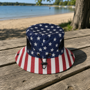 American Flag Premium UPF 50 Bucket Sun Hat | Golf, Fishing & Outdoor | One Size Fits Most