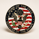 American Eagle "Home of the Free Because of the Brave" USA Flag Lapel Pin | Limited Edition